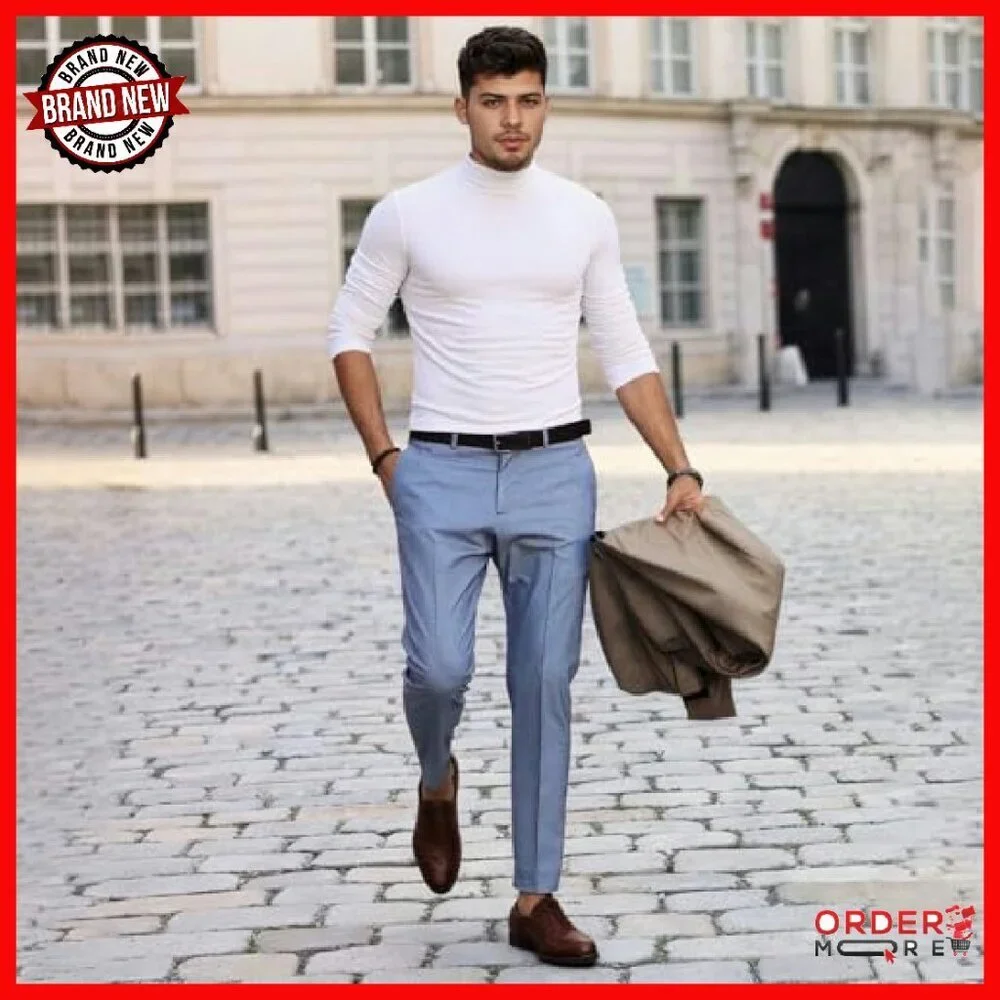 Men's Slim Fit Turtleneck Long Sleeve Base Layer Thermal Undershirt